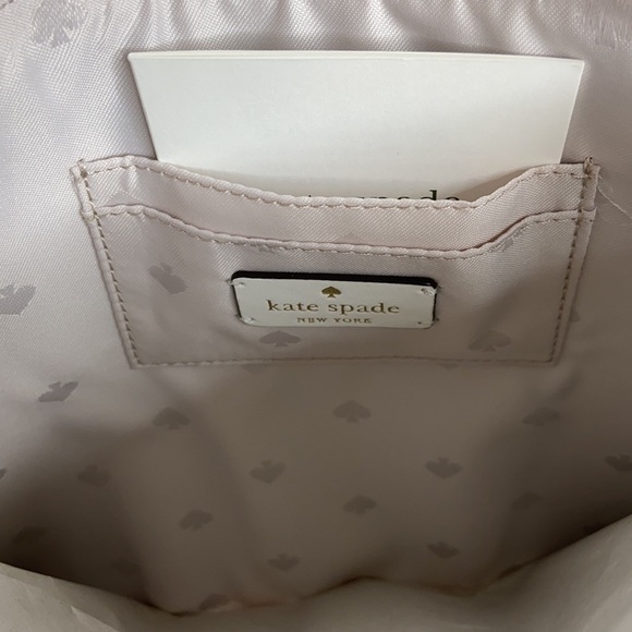 Kate Spade Women’s Yellow Striped Stone Canvas Large Zip Clutch NWT - Picture 10 of 11